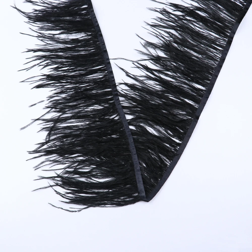 Ostrich Feather Trim Black