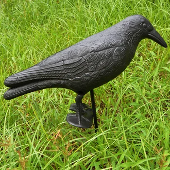 

PE Fake Bird Hunting Scarecrow Target Realistic Crow Decoy Garden Black Creative Outdoors Hunting Decoy Yard Tree Trap Decor