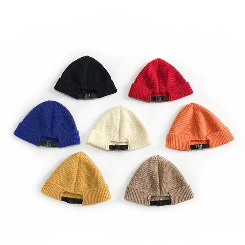 KENSHELLLEY Kids Promotional Winter Beanie Solid Color Skullcap Multicolor Strainer Adjustable Acrylic Beanies For | Аксессуары для