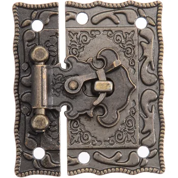 

1pcs Iron Antique Jewelry Wooden Box Decorative Latch Hasp Lock For Furniture Hardware Accessories