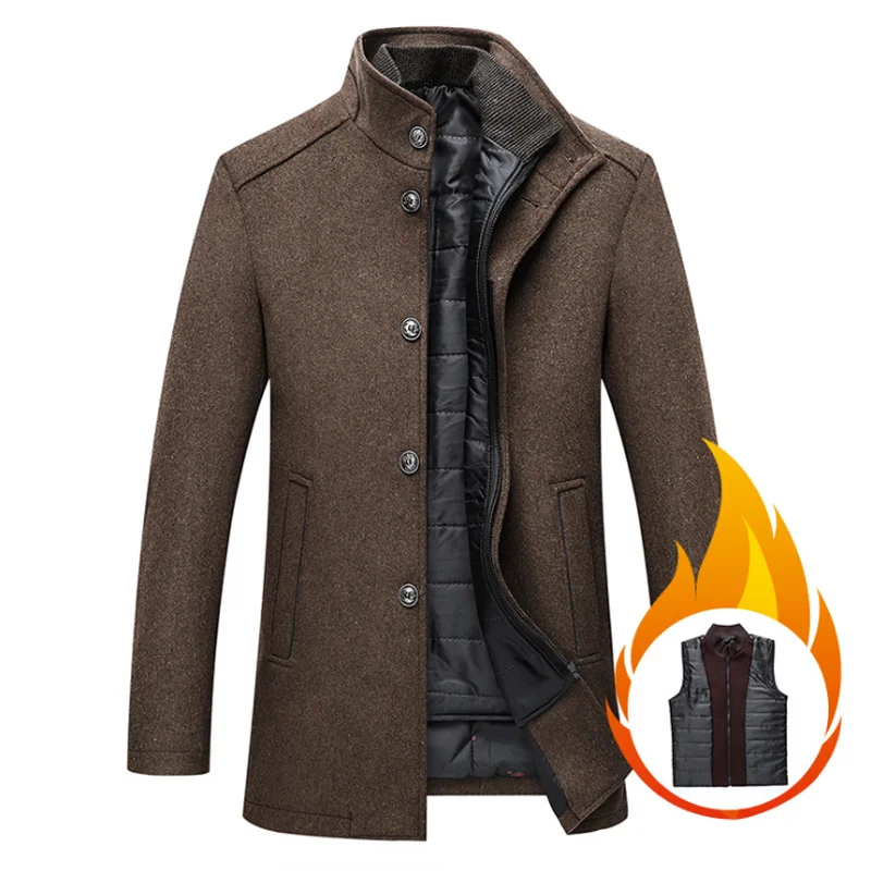 mens wool winter coats jacke Thick Overcoats Topcoat Mens Single Breasted Coats And Jackets With Adjustable Vest 4 Colours M-3XL mens wool winter coats jacke Thick Overcoats Topcoat Mens Single Breasted Coats And Jackets With Adjustable Vest 4 Colours M-3XL