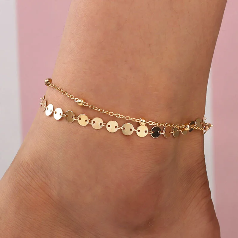 3pcs/set Gold Color Simple Chain Anklets For Women Beach Foot Jewelry Leg Chain Ankle Bracelets Women Accessories - Image 6