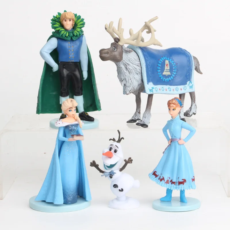 

Fairy Princess Elsa Anna Kristoff Olaf 5pcs/lot 7-10cm PVC Action Figure Toy Model Dolls Cake Decoration For Kids Christmas Gift