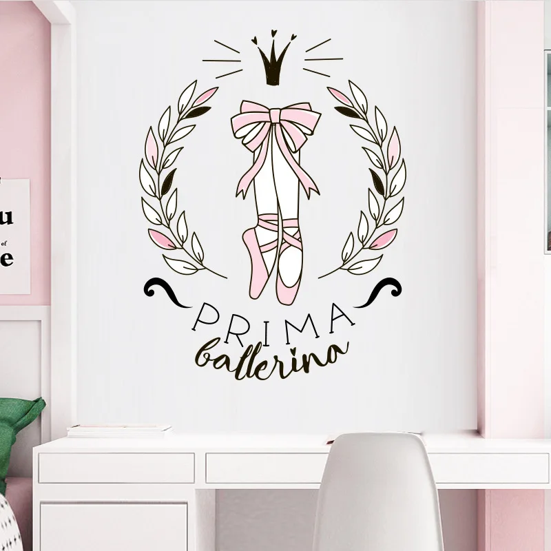 Girl's Cartoon Ballet Dance Wall Sticker For Kids Girl Mural Room Decor Home Art Decals Wallpaper Fridge / Door | Дом и сад