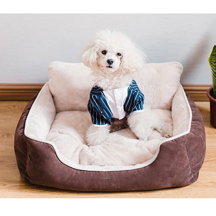 Fully Detachable Washable Independent Pillow Dog Bed Rectangle Grooved Orthopedic Dog Beds MYDING