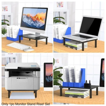 

3 Height Adjustable With Mesh Platform Iron Plate Monitor Stand Riser Portable Heat Dissipation Bracket