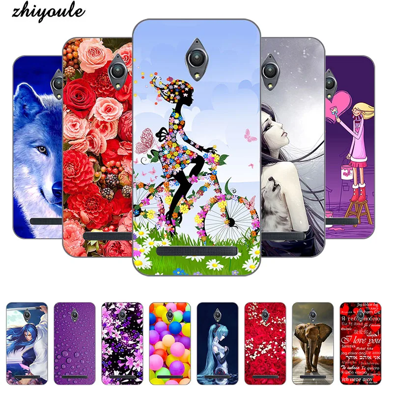 Colorful Cell Phone Covers Case for Asus Zenfone Go ZC500TG Z00VD Soft TPU Cases Printed Back Cover Capa Full Protective Shell | Мобильные