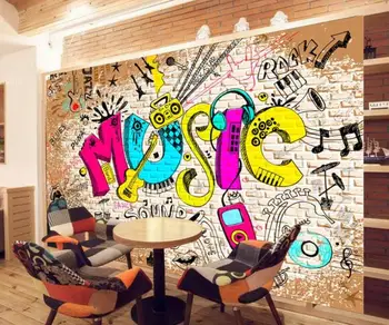 

CJSIR Custom Hotel Restaurant Bar Wallpaper for KTV Tooling Background Wall Hand-drawn Graffiti Engineering Decoration Home