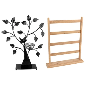 

2 Pcs Jewelry Organizer Rack Earrings Holder Necklace Bracelet Stand Rotating Earring Display Storage