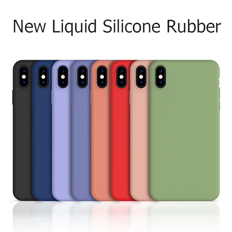 

Original Liquid Silicone Case For iphone 7 6 6S 8 Plus X XSmax Soft TPU Shell Cover for iPhone XS MAX XR Candy Color Coque Capa