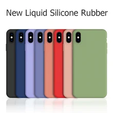 Liquide d'origine Coque en silicone Pour iphone 7 6 6S 8 Plus X XSmax Souple Coque en polyuréthane thermoplastique Housse pour iphone XS MAX XR Bonbons Couleur Coque Capa(China)