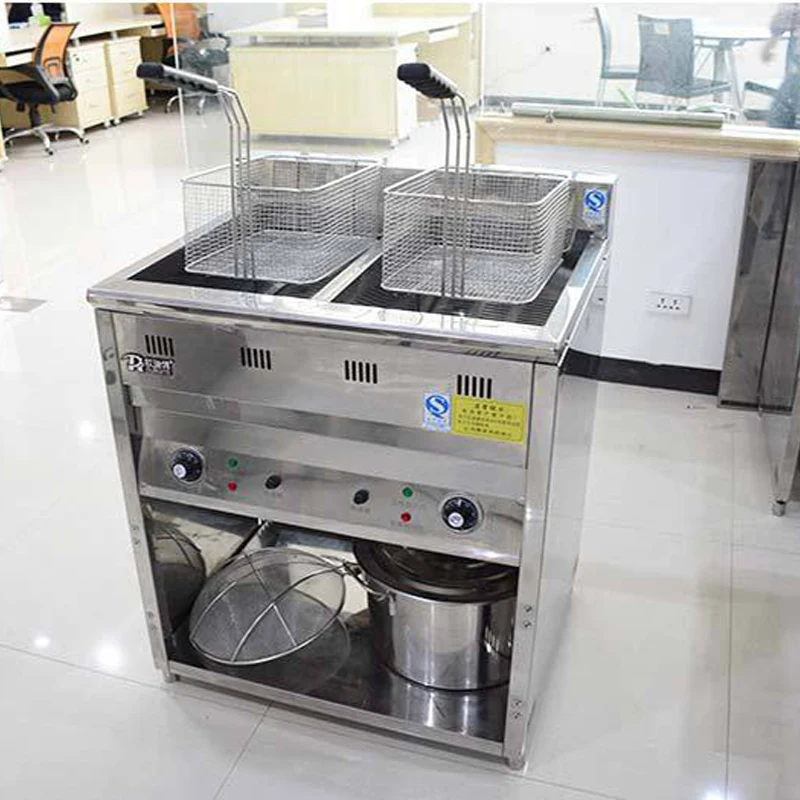 US $665.26 220V380V fryer Luxury Vertical Stainless Steel Commercial Equipment Double Cylinder Precise Temperature Control Electric Fryer