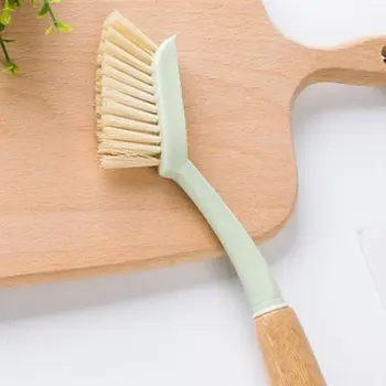 

Home Tile Grout Brush Wooden Handle Kitchen Scrubber Bathroom Deep Cleaning Tool