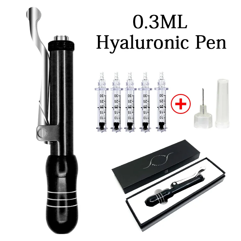 0,3 мл, 6 цветов, высокое давление, распылитель, гиалуроновая ручка, гиалуроническая ручка для губ, наполнитель для губ, против морщин, мезотерапия, пистолет для лифтинга лица - Номер модели: black pen kit