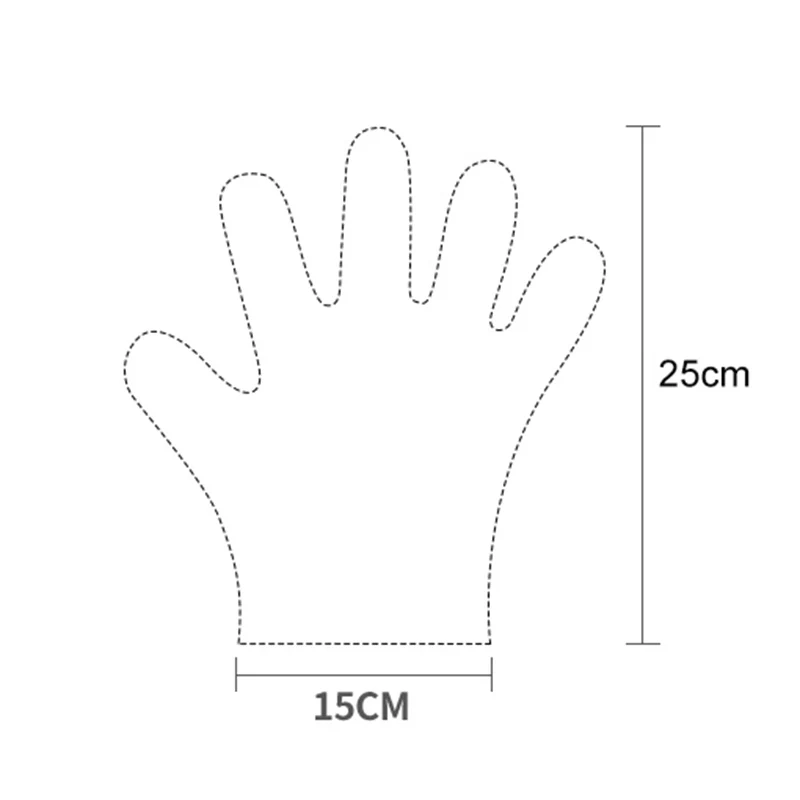 Набор из 100 шт 10 упаковок одноразовые перчатки PE прозрачные перчатки для фруктов и овощей Кухня Ресторан шеф-повара кухонная Чистка