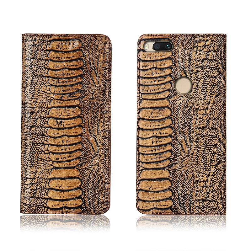 

Ostrich foot pattern genuine leather phone bag for Xiaomi Mi5X Xiao Mi A1 magnetic phone case for Xiaomi Mi5 flip cover funda