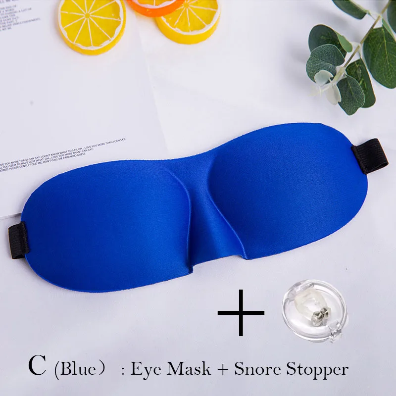 3D Sleep Mask Earplugs Anti Snoring Device Set Soft Comfortable Sleeping Mask Ear Plugs Snore Stopper Eyeshade Health Care