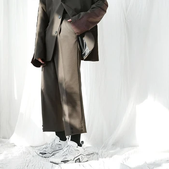 

Men Casual Ankle-length Suit Pant Male Japan Korea Streetwear Vintage Fashion Straight Pants Trousers
