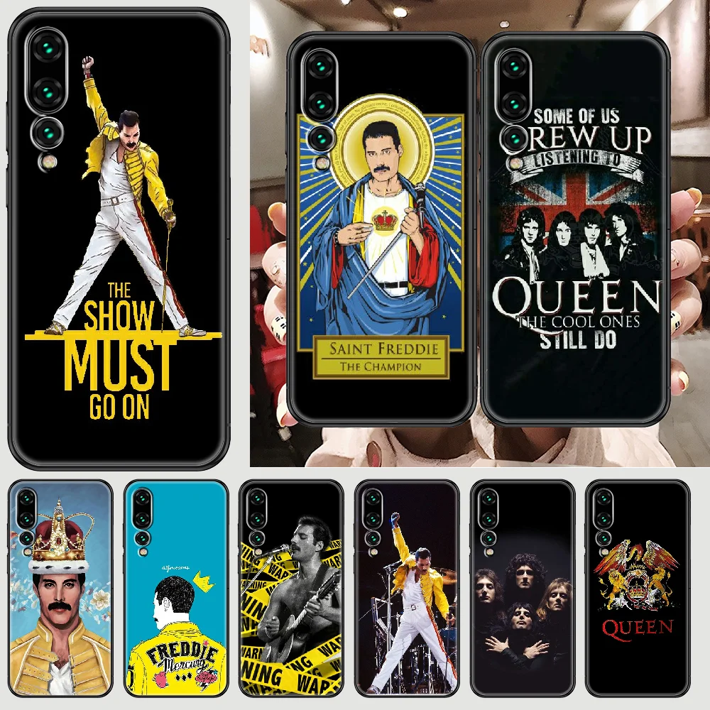 Freddie Mercury Queen Rock чехол для телефона Huawei P Mate P10 P20 P30 P40 10 20 Smart Z Pro Lite 2019 черный с