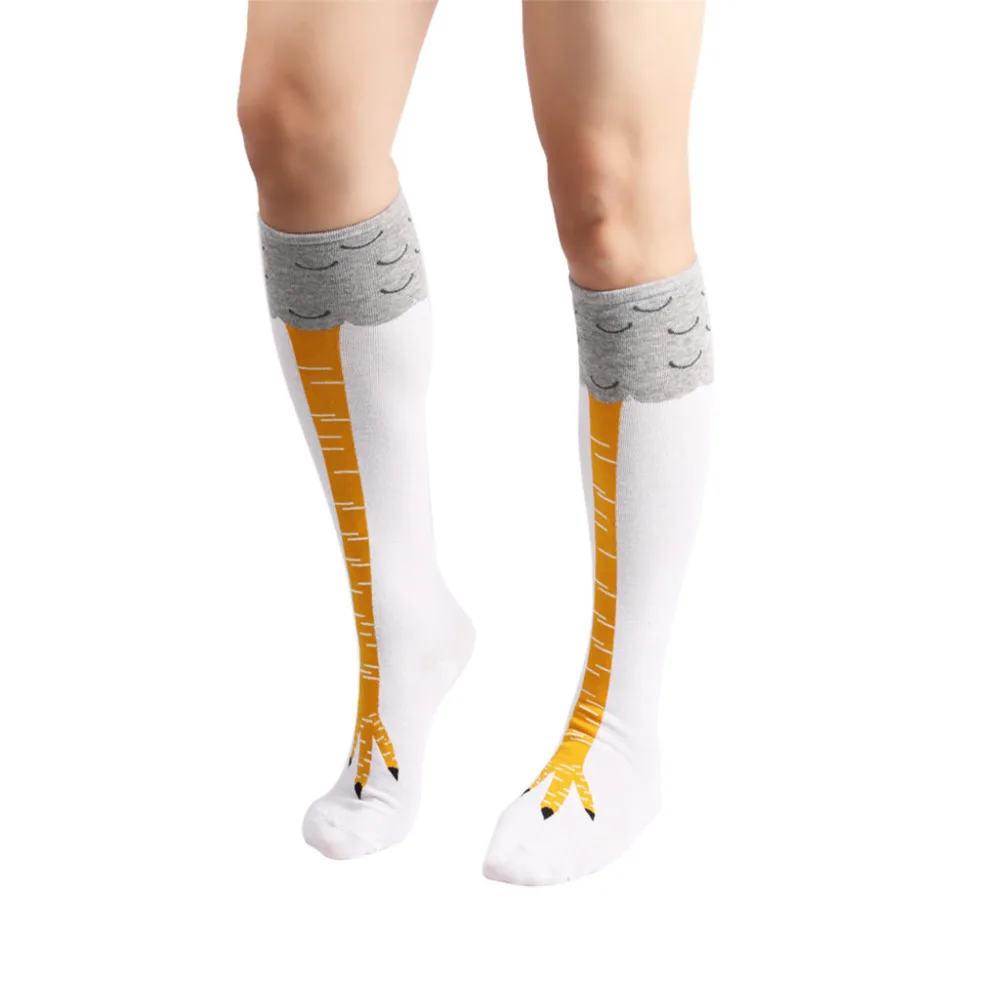 1 пара, женские носки, куриная нога, гетры/гольфы, 3D Рисунок курицы, носки для выступлений, чулки, длинные носки, зимние теплые носки до бедра