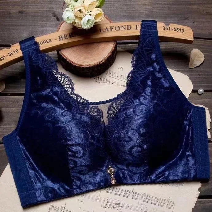 shelf bra Sexy Lace Seamless Underwear, Small Breasts Gathered On Top, Beautiful Back Women's Bra, Large Size Comfortable Thin Black Bra vanity fair bras Bras