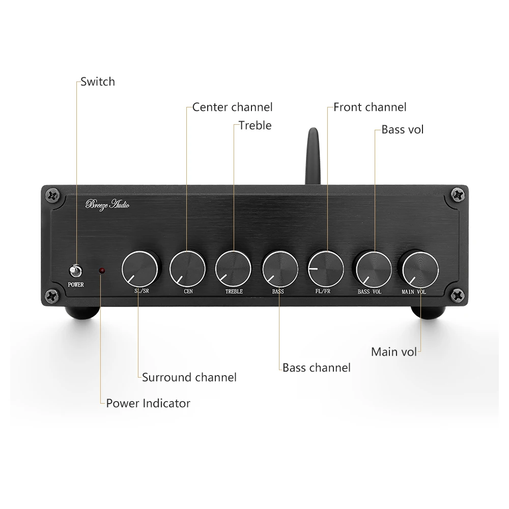 AIYIMA TPA3116 Bluetooth 5,0 усилитель мощности 5,1 усилители сабвуфер объемный звук аудио усилитель 100 Вт+ 50Wx5 DIY 5,1 Домашний кинотеатр