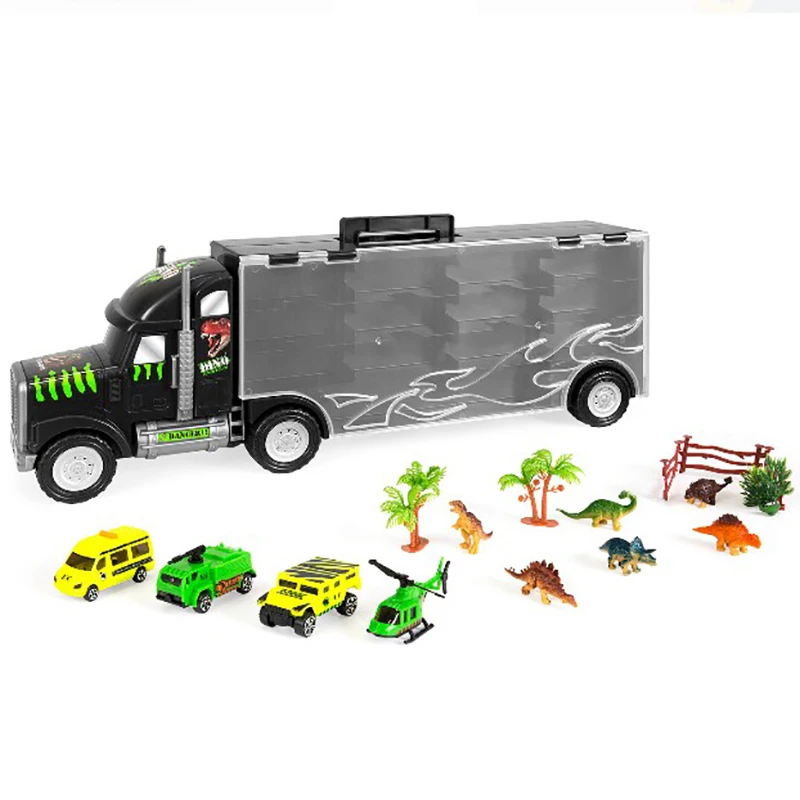 

Baby Kids Educational Toys for Baby Birthday Christmas Gift Container Truck Jurassic Dinosaur Transport Model Car Plane Toy
