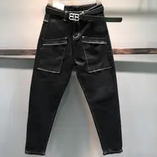 Новинка осени, повседневные женские джинсы редис с высокой талией, вельветовые свободные шаровары размера плюс 26-32