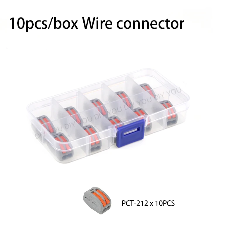 

10-19PCS/Box Connector PCT-222-412 Compact Wire Wiring Connector Conductor Terminal Block With Lever 0.08-2.5mm2 DIY YOU PCT-212