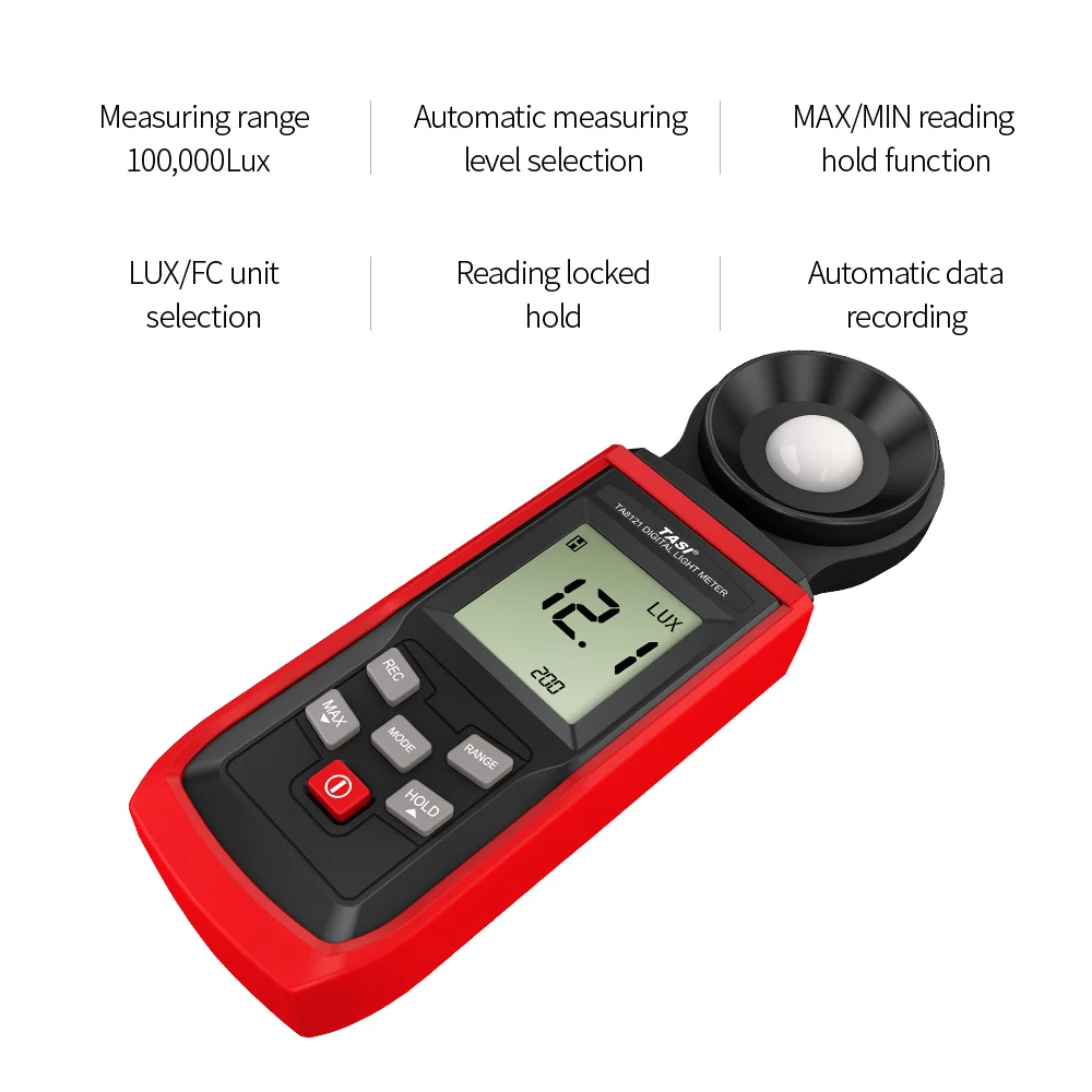 TASI портативный люксовый измеритель, люминометр, Мини цифровой фотометр, люксметр, светильник, осветитель, 0-100000 Люкс с режимом удержания