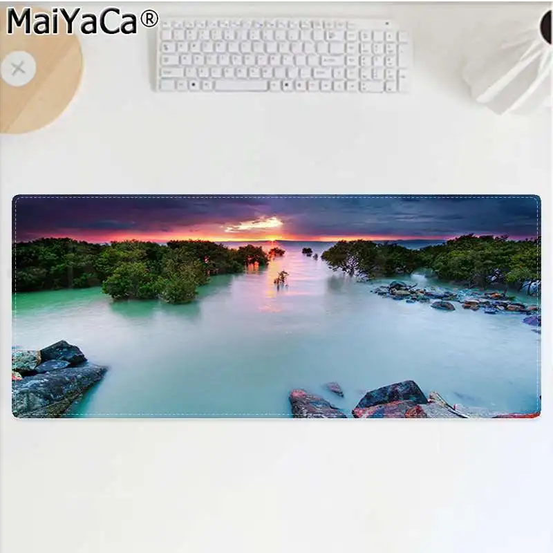 MaiYaCa Подарочный коврик для мальчика с изображением пейзажа, фиксирующий край, коврик для мыши, игровой коврик,, большой коврик для мыши, клавиатура, коврик