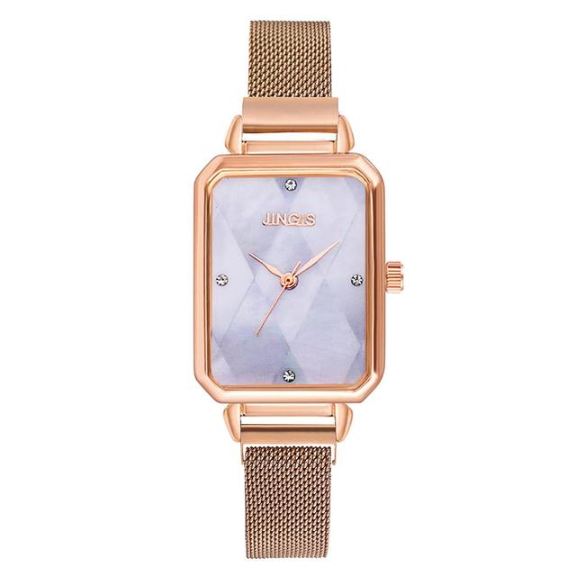 Women Watches Luxury Magnet Buckle Rectangular Dial Rhinestone Watch Ladies Quartz Wrist Watch Bracelet Set Reloj Mujer