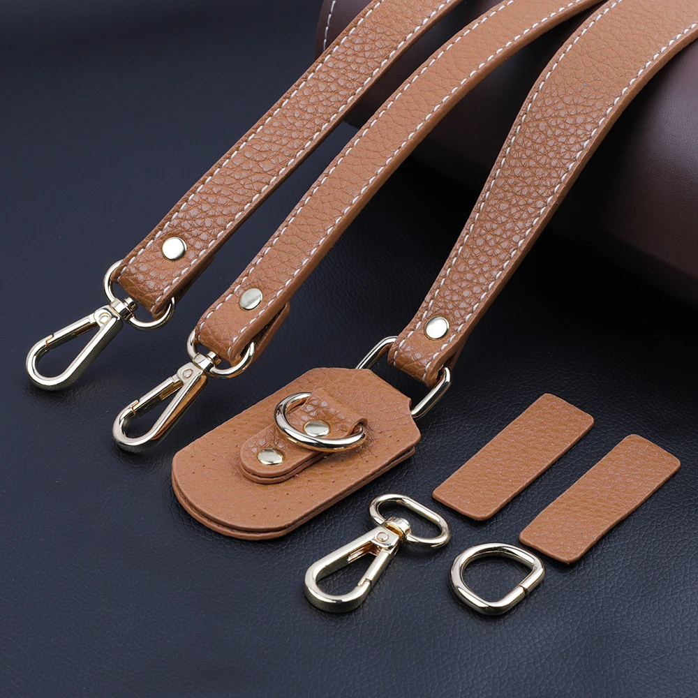 3 Pcs/Set Soft Leather Shoulder Bag Strap Handles Bag Replacement for DIY Handmade Woven Bag Knitting Crochet Handbag Sewing