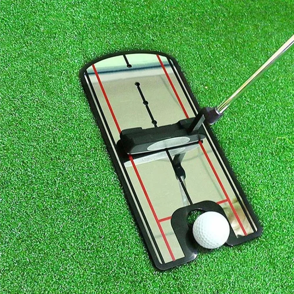 Зеркальные аксессуары для игры в гольф Твердые гвоздики прямой тренировочный сетчатый коврик для выравнивания Твердые гвоздики с зеркалами