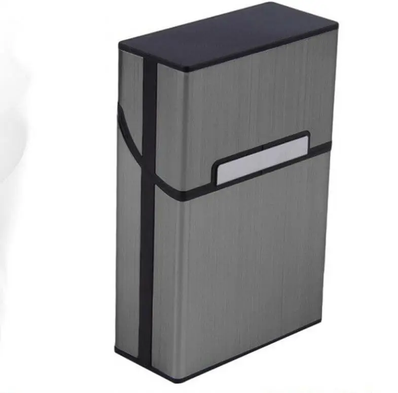 Алюминий металл сигары 20 сигарета коробка держателя кармашек табака для хранения Чехол - Цвет: Серый