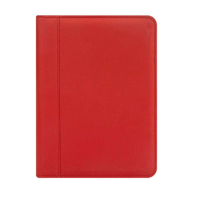 Папка для файлов A5, папка-папка для менеджера, для шкафа, с калькулятором, спиральный бизнес-портфель для ноутбука, портфель, журнал, Настольная сумка - Цвет: Красный