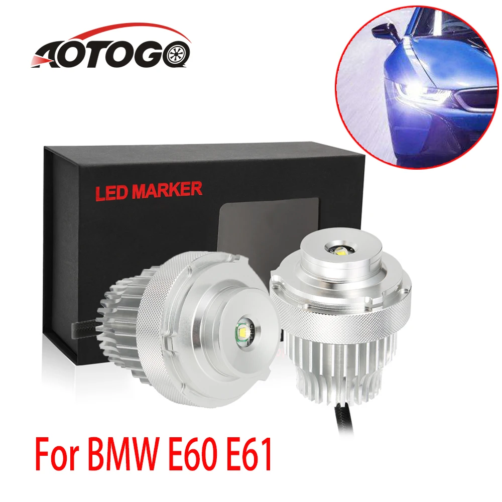 

2PCS Marker Lights for BMW 5-Series E60 E61 LCI Angel Eyes Lights 80W No Error LED Halo Ring Light Bulb Kits Car Headlight