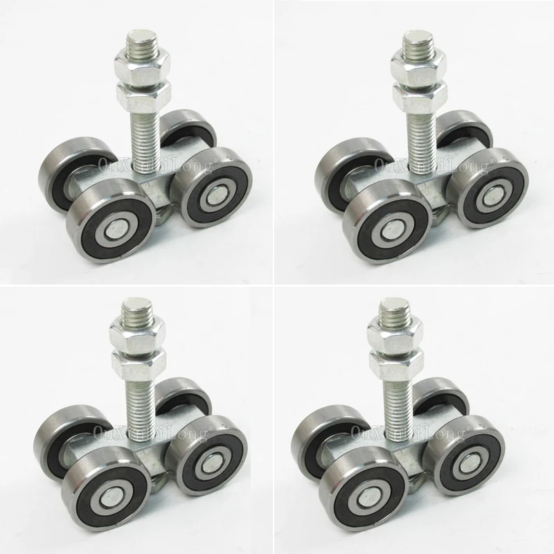 Hot 4pcs Heavy Sliding Door Hanging Rail Rollers Industrial Warehouse
