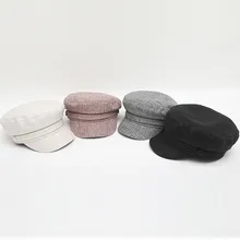 Feitong Женская мода берет шляпа ретро твердая темно-синяя шляпа поля головной платок, шарф шапка Мягкая Повседневная пекарь кепка газетчика шляпа