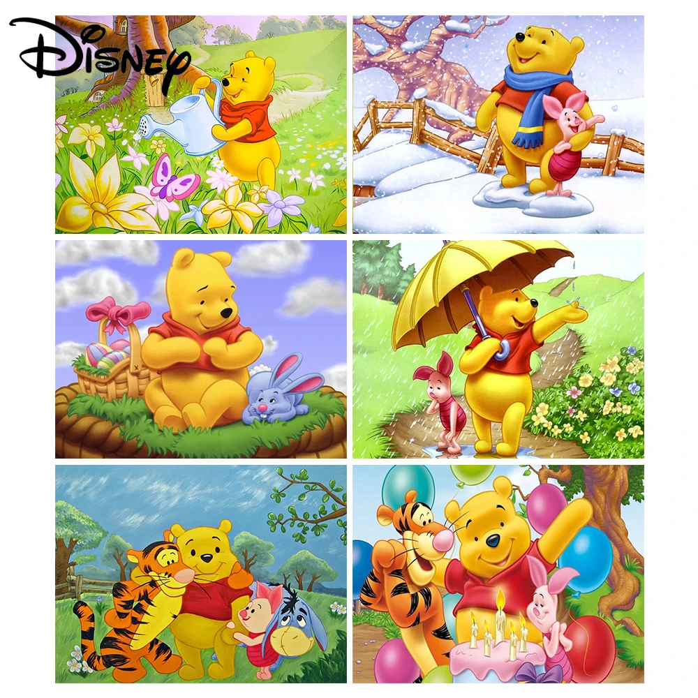 Disney 5D DIY Diamond Painting Winnie the Pooh Diamond Embroidery Animal Rhinestones Picture Mosaic Handmade Hobby Art cactus diamond painting