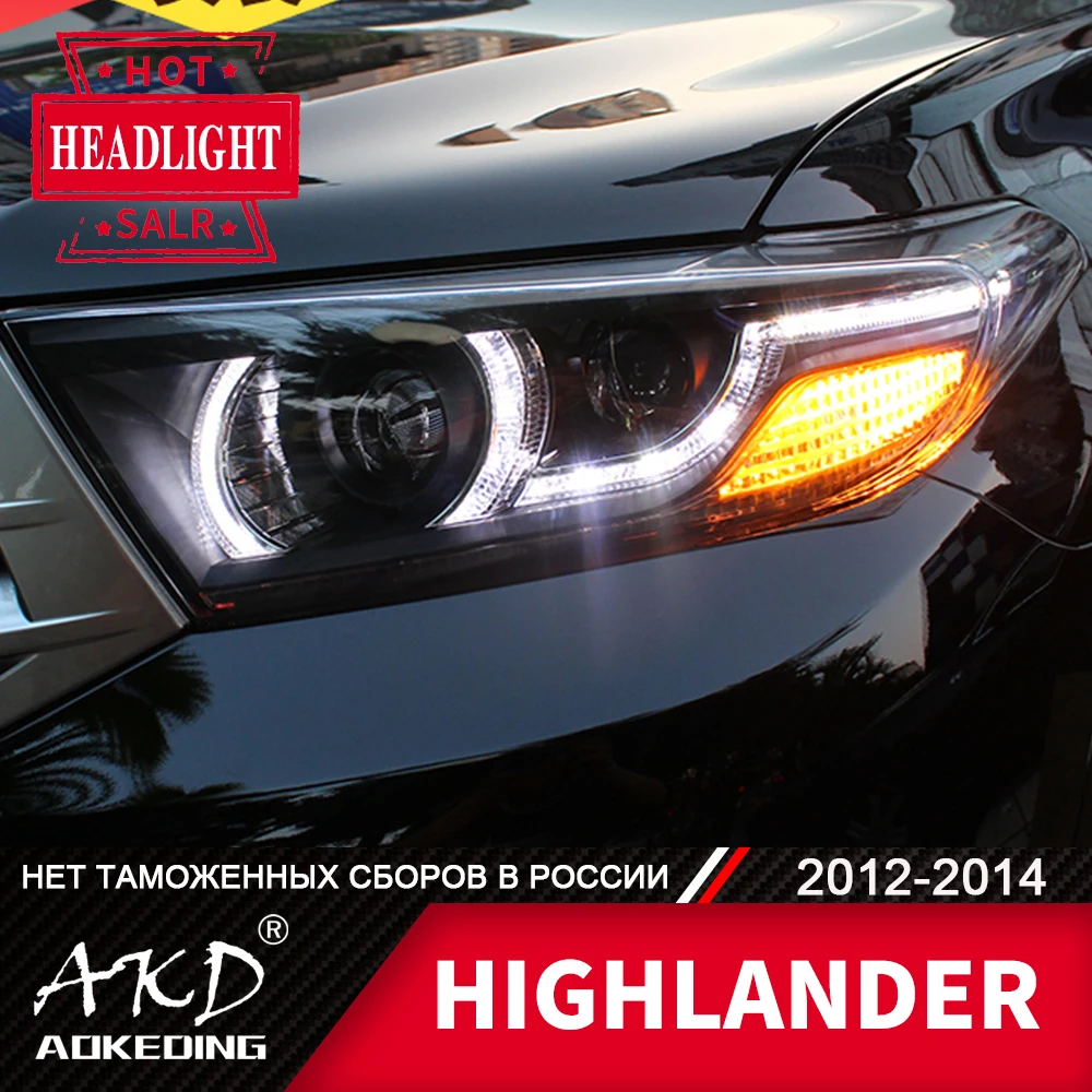 Передняя фара для автомобиля Toyota Highlander 2012 2014 головной светильник s туман дневные