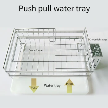 

Portable Bowl Organizer Drainer Kitchen Holder Tableware Storage Chopsticks Cage Stainless Steel With Tray Home Dish Drying Rack