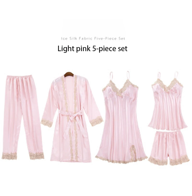 Новое поступление сексуальные пижамы для женщин 5 шт. пижамные комплекты