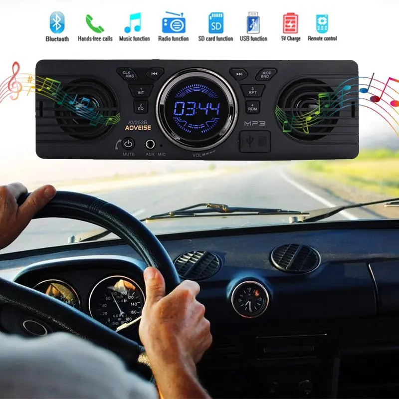 Плеер радио аудио автомобиля универсальный стерео MP3 TF AUX автомобиля Bluetooth AV252B Премиум