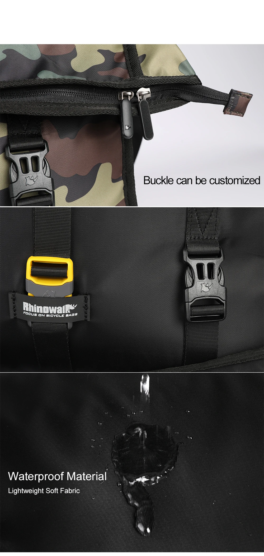 Rhinowalk Camouflage Travel bag Waterproof Men Women Messenger Bag Multifunctional Bicycle Rear Rack Pannier Fitness Bag 18-25L  (11)