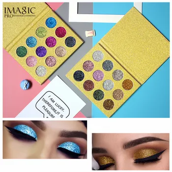 

IMAGIC Diamond Rainbow Glitter Eyeshadow Palette 12-color Shimmer Eye Shadow Makeup Shiny Loose Powder 2 Color Series Optional