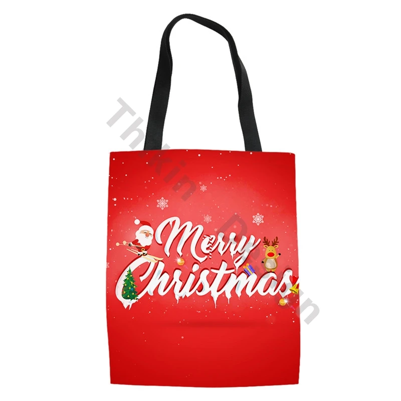 

Women Canvas Bag Merry Christmas Desgin Fashion Shopping Bag For Custom Torba Na Zakupy 2020 New Totebags