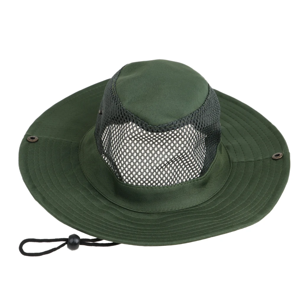 Outdoor Sun Protection Wide Brim Bucket Hat Breathable Boonie Cap for Fishing Boating Hunting Hiking Camping