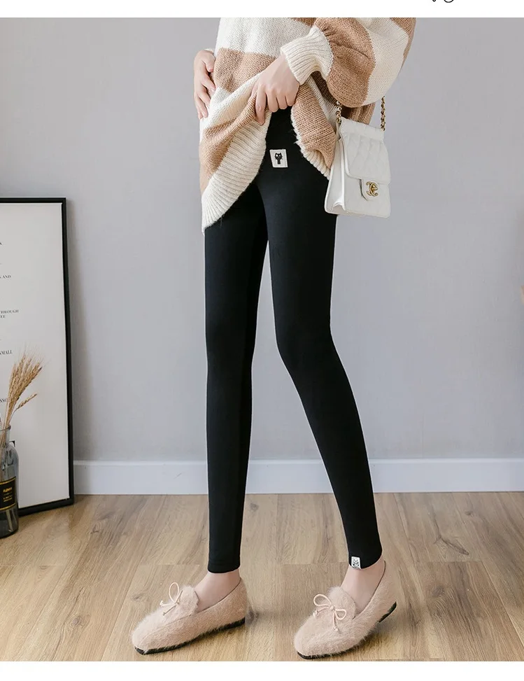 Explosion models maternity clothes autumn and winter plus pregnant thickening stomach lift comfortable leggings pregnant trouser
