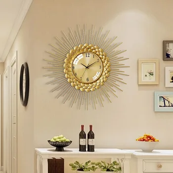 

Nordic Luxury Wall Clock Metal Living Room Modern Wall Watch European Wall Watch Horloge Murale Gift Idea Home Decoration DD45WC